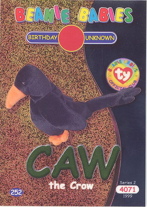 TY Beanie Babies BBOC Card - Series 2 Birthday (GREEN) - CAW the Crow ...