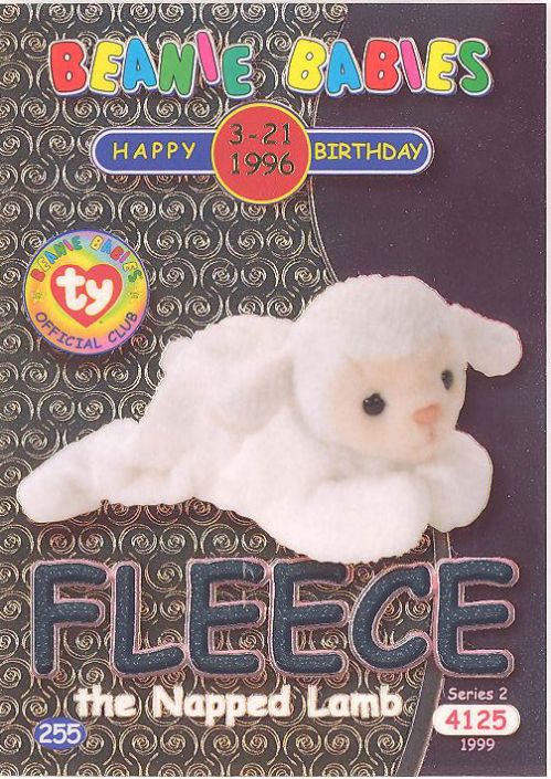 TY Beanie Babies BBOC Card Series Birthday (SILVER) FLEECE