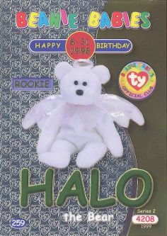 TY Beanie Babies BBOC Card - Series 2 Birthday (GREEN) - HALO the Bear