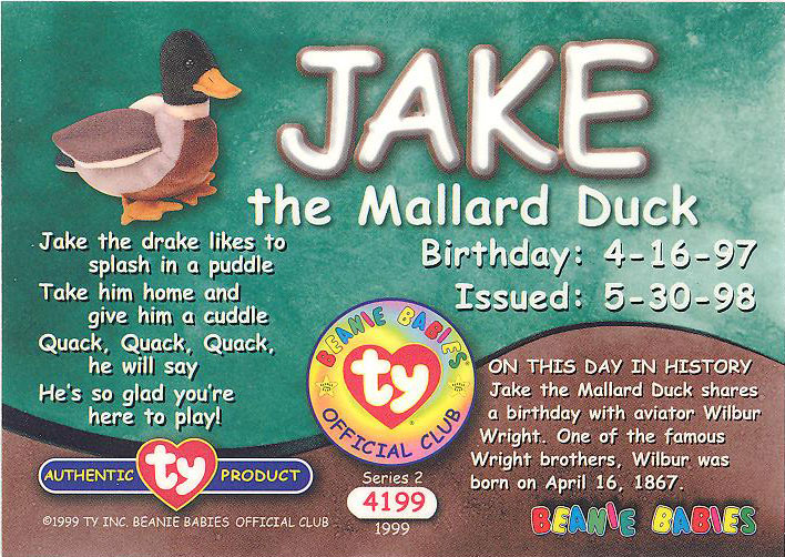 ty beanie babies mallard duck