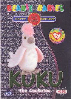TY Beanie Babies BBOC Card - Series 2 Birthday (GREEN) - KUKU the Cockatoo