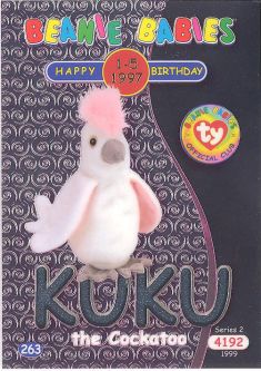 TY Beanie Babies BBOC Card - Series 2 Birthday (SILVER) - KUKU the Cockatoo