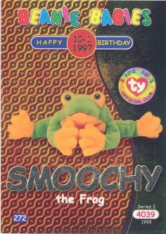 TY Beanie Babies BBOC Card - Series 2 Birthday (SILVER) - SMOOCHY the Frog
