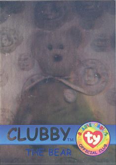 TY Beanie Babies BBOC Card - Series 2 Rare Bear (BLUE) - CLUBBY (#/6667)