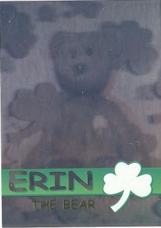 TY Beanie Babies BBOC Card - Series 2 Rare Bear (GREEN) - ERIN (#/4444)