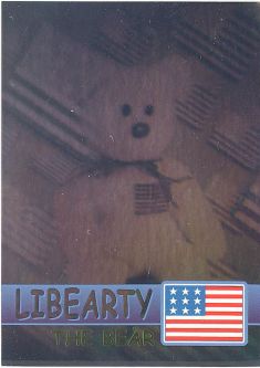 TY Beanie Babies BBOC Card - Series 2 Rare Bear (GREEN) - LIBEARTY (#/6666)