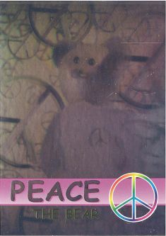 TY Beanie Babies BBOC Card - Series 2 Rare Bear (GREEN) - PEACE (#/8888)