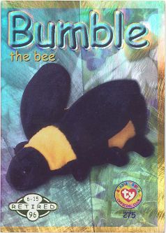 TY Beanie Babies BBOC Card - Series 2 Retired (GREEN) - BUMBLE the Bee