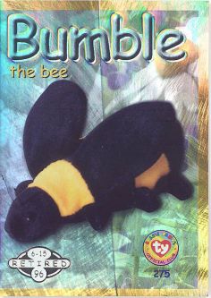 TY Beanie Babies BBOC Card - Series 2 Retired (SILVER) - BUMBLE the Bee