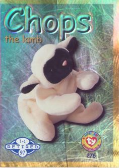TY Beanie Babies BBOC Card - Series 2 Retired (BLUE) - CHOPS the Lamb