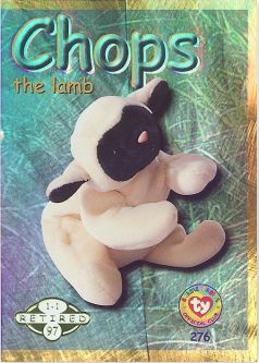 TY Beanie Babies BBOC Card - Series 2 Retired (GREEN) - CHOPS the Lamb