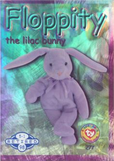 TY Beanie Babies BBOC Card - Series 2 Retired (BLUE) - FLOPPITY the Lilac Bunny TY Beanie Babies BBOC Card - Series 2 Retired (BLUE) - FLOPPITY the Lilac Bunny