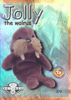 TY Beanie Babies BBOC Card - Series 2 Retired (SILVER) - JOLLY the Walrus