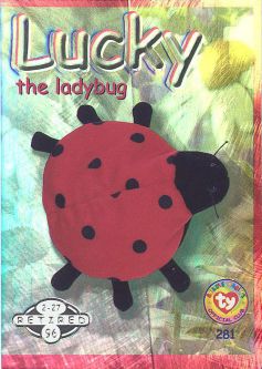 TY Beanie Babies BBOC Card - Series 2 Retired (SILVER) - LUCKY the Ladybug