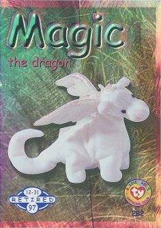 TY Beanie Babies BBOC Card - Series 2 Retired (BLUE) - MAGIC the Dragon