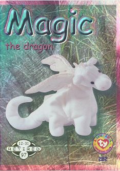 TY Beanie Babies BBOC Card - Series 2 Retired (GREEN) - MAGIC the Dragon