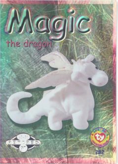 TY Beanie Babies BBOC Card - Series 2 Retired (SILVER) - MAGIC the Dragon
