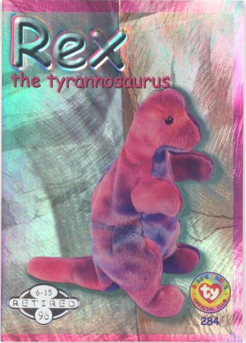 TY Beanie Babies BBOC Card Series Retired (SILVER) REX the