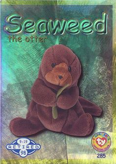 TY Beanie Babies BBOC Card - Series 2 Retired (BLUE) - SEAWEED the Otter