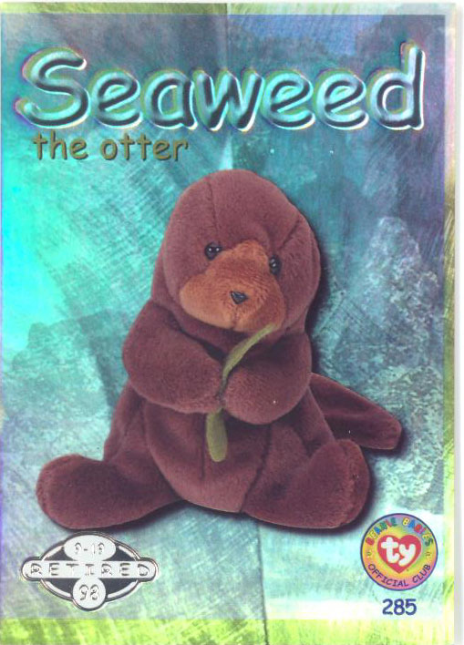 TY Beanie Babies BBOC Card - Series 2 Retired (SILVER) - SEAWEED the Otter