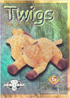 TY Beanie Babies BBOC Card - Series 2 Retired (SILVER) - TWIGS the Giraffe