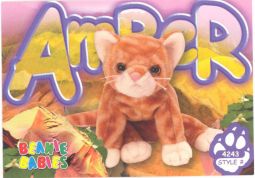 TY Beanie Babies BBOC Card - Series 3 Common - AMBER the Cat