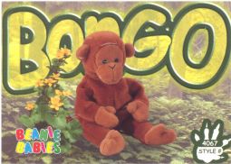 TY Beanie Babies BBOC Card - Series 3 Common - BONGO the Monkey