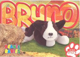 TY Beanie Babies BBOC Card - Series 3 Common - BRUNO the Terrier