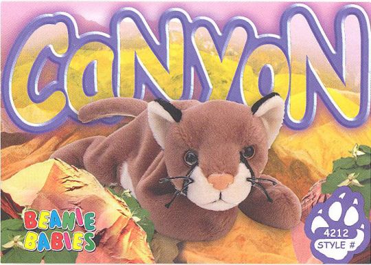 Ty Beanie Baby Canyon Cat Cougar MWMT 
