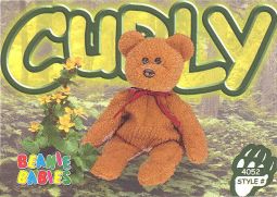 TY Beanie Babies BBOC Card - Series 3 Common - CURLY the Bear
