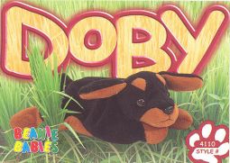 TY Beanie Babies BBOC Card - Series 3 Common - DOBY the Doberman