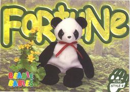TY Beanie Babies BBOC Card - Series 3 Common - FORTUNE the Panda