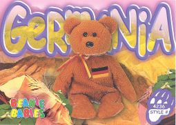 TY Beanie Babies BBOC Card - Series 3 Common - GERMANIA the Bear
