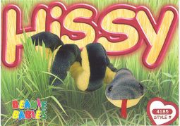 TY Beanie Babies BBOC Card - Series 3 Common - HISSY the Snake