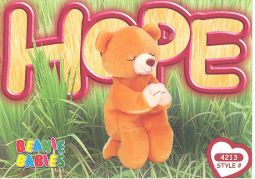 TY Beanie Babies BBOC Card - Series 3 Common - HOPE the Praying Bear