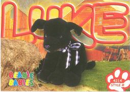 TY Beanie Babies BBOC Card - Series 3 Common - LUKE the Black Lab