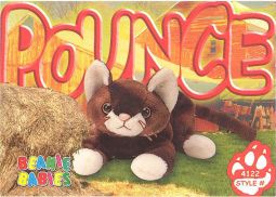 TY Beanie Babies BBOC Card - Series 3 Common - POUNCE the Cat