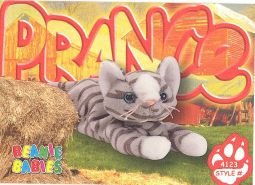 TY Beanie Babies BBOC Card - Series 3 Common - PRANCE the Tabby Cat