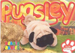 TY Beanie Babies BBOC Card - Series 3 Common - PUGSLEY the Pug