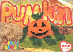 TY Beanie Babies BBOC Card - Series 3 Common - PUMKIN the Pumpkin