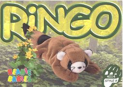 TY Beanie Babies BBOC Card - Series 3 Common - RINGO the Raccoon