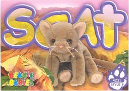 TY Beanie Babies BBOC Card - Series 3 Common - SCAT the Cat