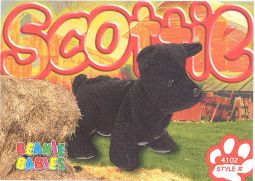 TY Beanie Babies BBOC Card - Series 3 Common - SCOTTIE the Scottish Terrier
