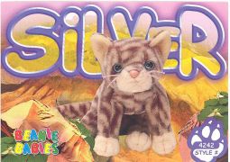 TY Beanie Babies BBOC Card - Series 3 Common - SILVER the Tabby Cat