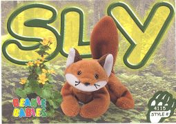 TY Beanie Babies BBOC Card - Series 3 Common - SLY the Fox
