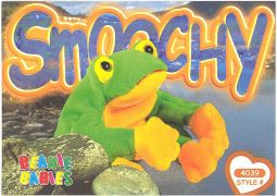 TY Beanie Babies BBOC Card - Series 3 Common - SMOOCHY the Frog
