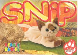 TY Beanie Babies BBOC Card - Series 3 Common - SNIP the Cat