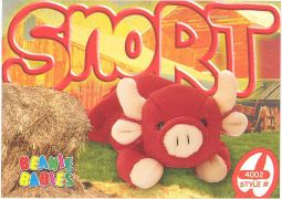 TY Beanie Babies BBOC Card - Series 3 Common - SNORT the Bull