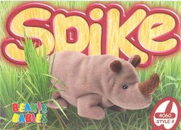 TY Beanie Babies BBOC Card - Series 3 Common - SPIKE the Rhino