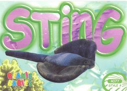 TY Beanie Babies BBOC Card - Series 3 Common - STING the Stingray